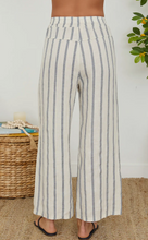 Stripe Wide Leg Linen Pant