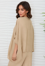 Open Kmono Cardigan Linen Top