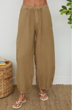 Linen Relaxed Fit Elastic Waistband Pants w/ Pockets