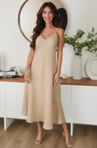 Italian Linen Maxi Slip Dress