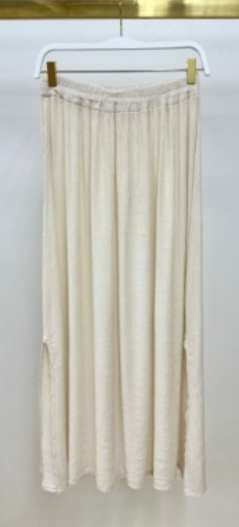 Crinkle Elastic Waist Maxi Skirt