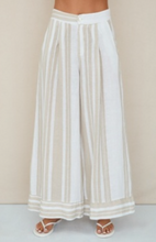 Stripe Linen Wide Leg Plazzo Pants