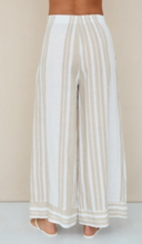 Stripe Linen Wide Leg Plazzo Pants