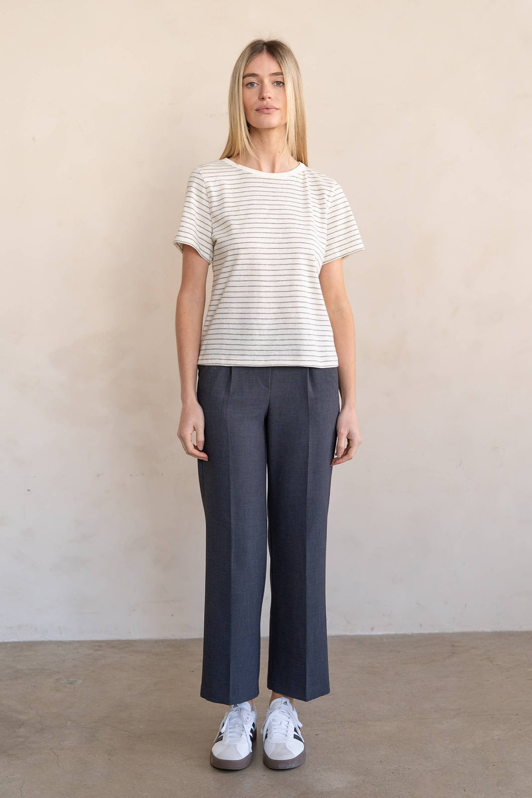 FINE STRIPE CREW EVERYDAY TEE