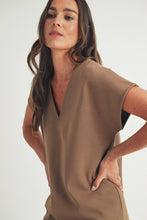 LOUNGE SHOULDER DRAPED MIDI DRESS